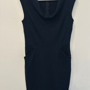 Classic Navy Sleeveless Sheath Dress